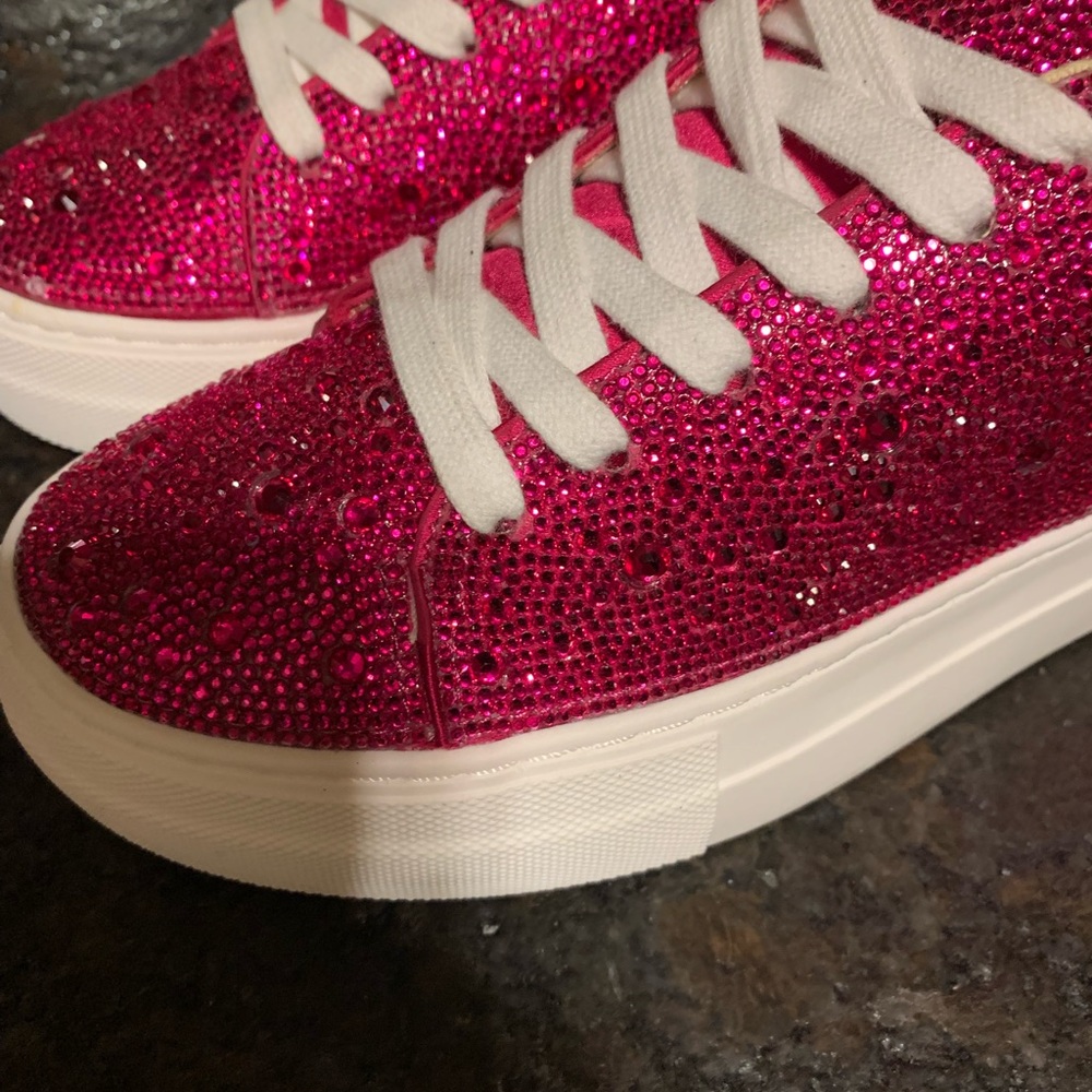 COPY - Betsey Johnson hot pink magenta crystal sneakers 7.5
